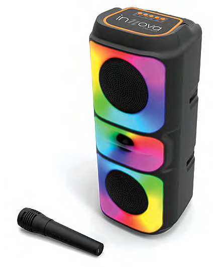 רמקול בידורית נייד + מיקרופון אלחוטי