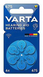 סוללות למכשיר שמיעה V675 6PCS 10BL VARTA - מארז 60 סוללות סוללות למכשיר שמיעה V675 6PCS 10BL VARTA - מארז 60 סוללות