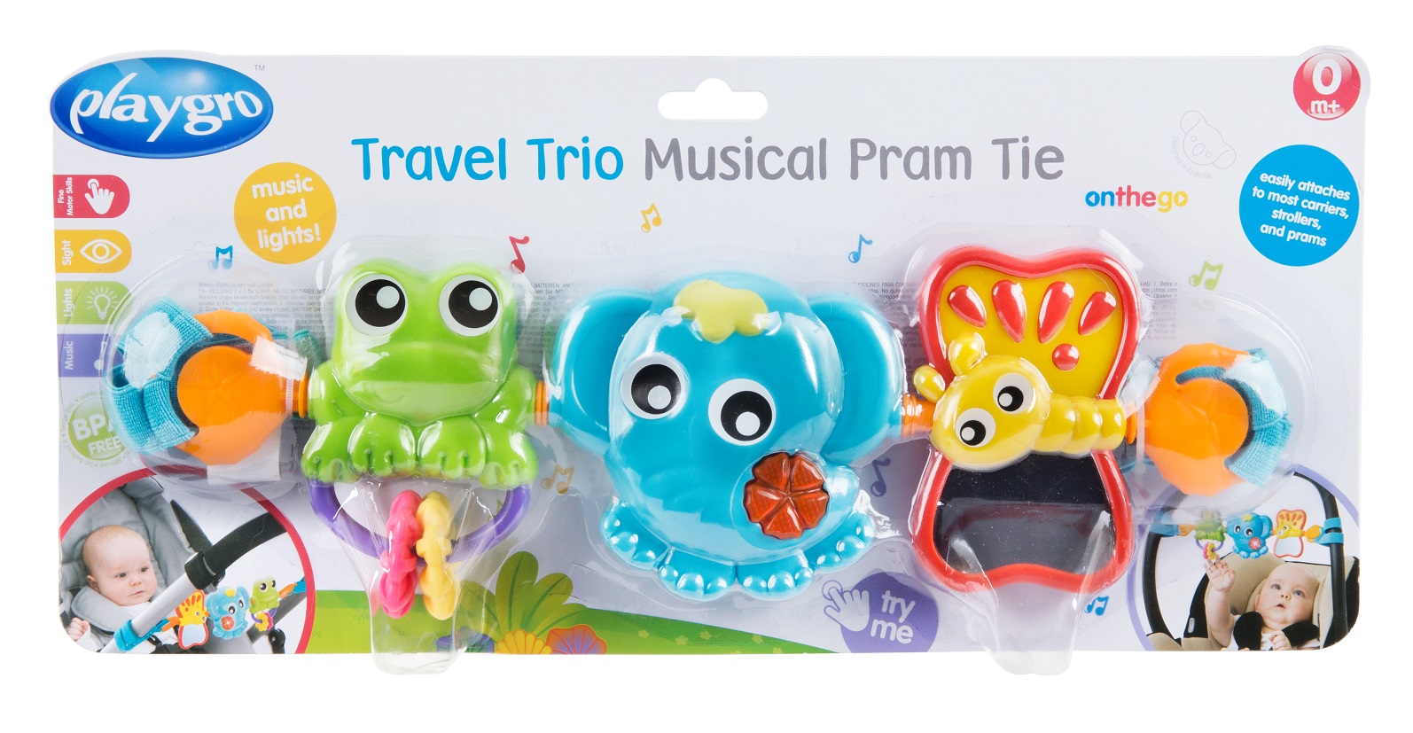 חגורת צעצועים לעגלה ולכסא תינוק אורות וצלילים ביני צעצועים