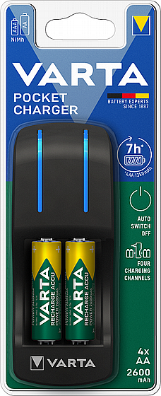 ���� ���� 4 AA ������ ������ 2600MA CHARGER VARTA