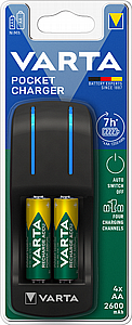 מטען כולל 4 AA סוללות נטענות 2600MA CHARGER VARTA מטען כולל 4 AA סוללות נטענות 2600MA CHARGER VARTA